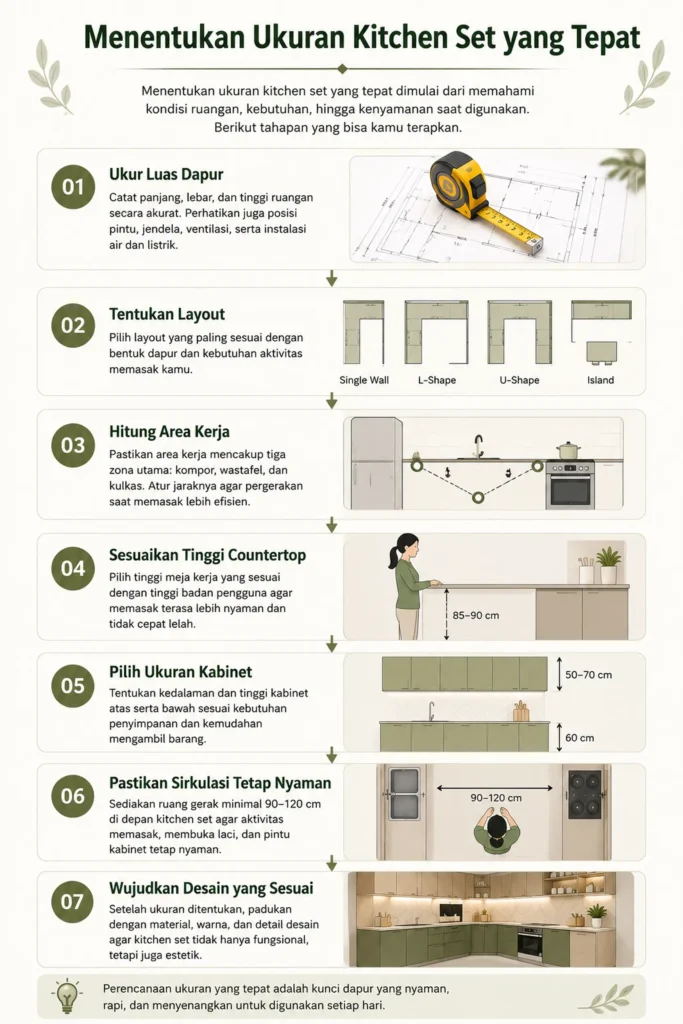 cara memilih ukuran kitchen set yang tepat