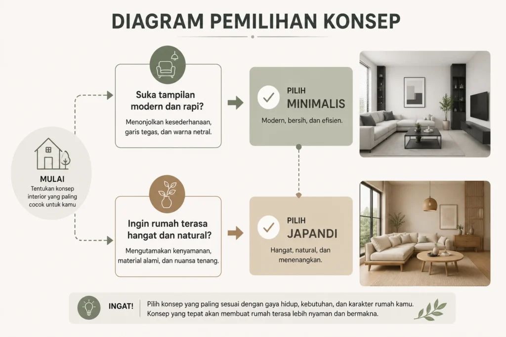 perbedaan desain interior minimalis dan japandi